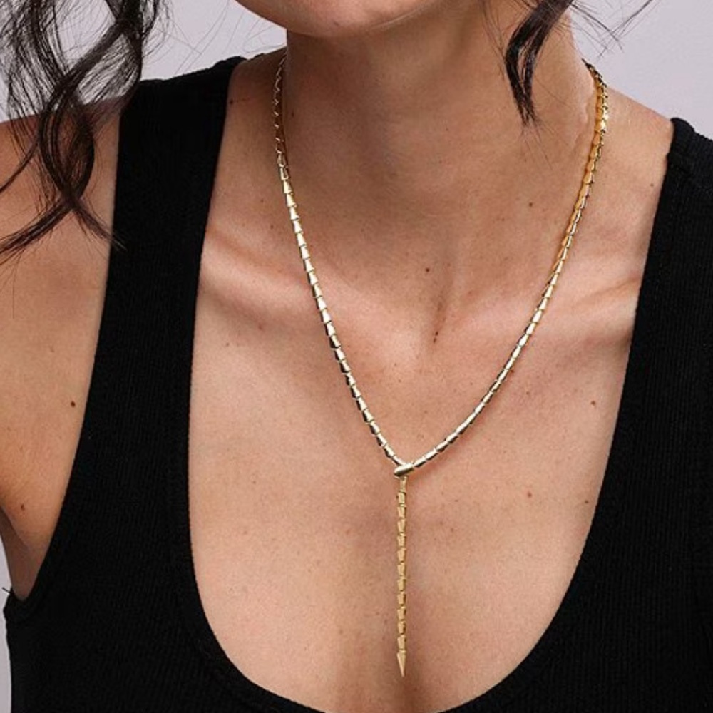 NWT Melinda Maria Gold Serpent Lariat/Collar Combo - Picture 5 of 8